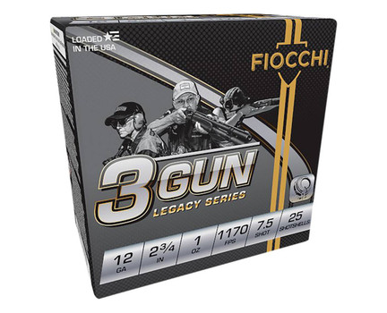 Fiocchi 3 Gun Match 12 Gauge Shotshell Ammunition, 2 3/4 Inch, 1170 FPS, 1 Ounce, #7 1/2 Shot - 25 Cartridge Box ( 25 / 1 )