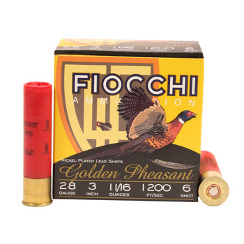Fiocchi 283GP6 Golden Pheasant Extrema 28 Gauge 3 1116 oz 6 Shot 25 Per Box 10 UPC: 762344710600