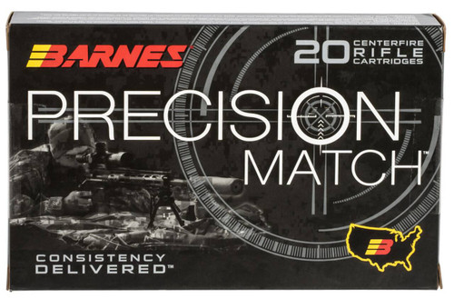 Barnes Precision Match Hyper Velocity Centerfire Ammunition, 338 Lapua Mag, Open Tip Match Boat Tail, 300 Grain - 20 Cartridge Box ( 20 / 1 )