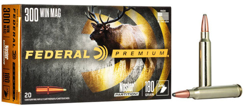 Federal Nosler Hyper Velocity Centerfire Ammunition, 300 Winchester, Nosler Partition, 180 Grain - 20 Cartridge Box ( 20 / 1 )
