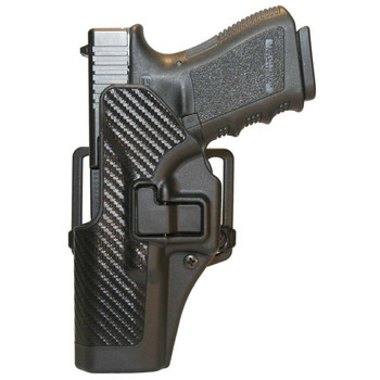 Blackhawk 410000BKL Serpa CQC  OWB Size 00 Black Carbon Fiber Polymer Belt LoopPaddle Compatible wGlock 17223147 Left Hand UPC: 648018003875
