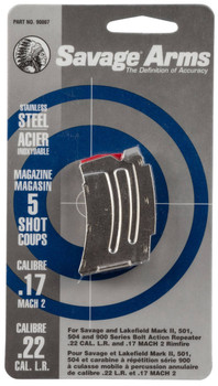 Savage Arms 90007 MKII  Stainless Detachable 5rd for 22 LR  17 Mach 2 Savage MKII UPC: 062654900075