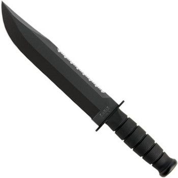 KaBar 2211 Big Brother  9.38 Fixed Top SerratedBottom Straight Plain Black 1095 CroVan Blade Black Kraton G Handle Includes Sheath UPC: 617717222115