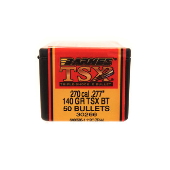 Barnes Bullets 30266 TSX  270 Win .277 140 gr TSX Boat Tail 50 Per Box UPC: 716876277445