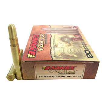 Barnes Bullets 22018 VORTX Safari 416 Rem Mag 400 gr Round Nose Banded Solid 20 Per Box 10 UPC: 716876141685