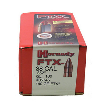 Hornady 35745 FTX  38 Cal .357 140 gr Flex Tip eXpanding 100 Per Box 15 Case UPC: 090255357455