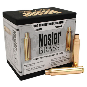 Nosler Custom Reloading Brass 300 Remington Ultra Magnum Box of 25, UPC : 054041119405 UPC: 054041119405
