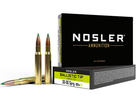 Nosler 40072 Ballistic Tip 30-06Springfield 180gr Spitzer Ballistic Tip 20 Per Box/10 Case