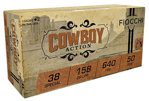 Fiocchi Cowboys Subsonic Centerfire Ammunition, 38 Special, Lead Flat Point, 158 Grain - 50 Cartridge Box ( 50 / 1 )