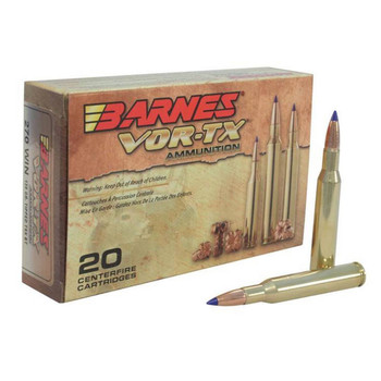 Barnes Vor-TX Hyper Velocity Centerfire Ammunition, 270 Winchester, Tipped TSX Boat Tail, 130 Grain - 20 Cartridge Box ( 20 / 1 )