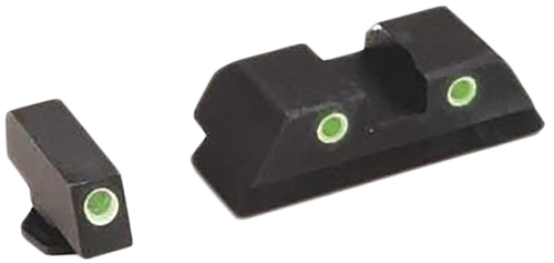 AmeriGlo GL113 Classic Tritium Sight Set for Glock  Green Tritium White Outline Front Sight-Green Tritium White Outline Rear Sight                                                                      