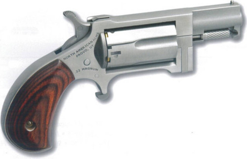 North American Arms SW Sidewinder  22 WMR Caliber with 1.50 Barrel 5rd Capacity Cylinder Overall Stainless Steel Finish  Rosewood Birdshead Grip UPC: 744253002533