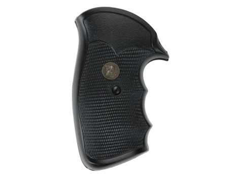 Pachmayr 03266 Gripper Grip Checkered Black Rubber with Finger Grooves for S&W K/L Frame with Round Butt
