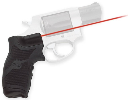 Crimson Trace LG385 Lasergrips  5mW Red Laser with 633nM Wavelength  50 ft Range Black Rubber Material for Taurus Small Frame Revolver UPC: 610242003853
