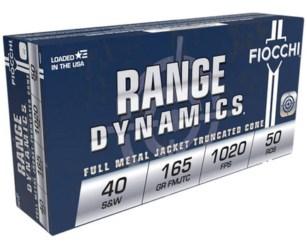 Fiocchi Range Dynamics Subsonic Centerfire Ammunition, 40 Smith & Wesson, Full Metal Jacket Truncated Cone, 165 Grain - 50 Cartridge Box ( 50 / 1 )