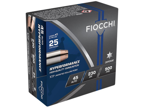 Fiocchi 45XTP25 Hyperformance 45ACP 230gr Hornady XTP Hollow Point 25 Per Box/20 Case