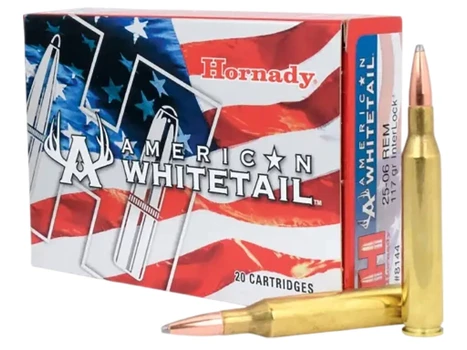 Hornady 8144 American Whitetail 25-06Rem 117gr InterLock Boat Tail Soft Point 20 Per Box/10 Case