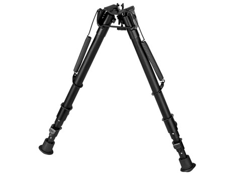 Harris Bipods 251A2 Non-Swivel 25 Swivel Stud, 12-25", Black Steel/Aluminum, Rubber Feet