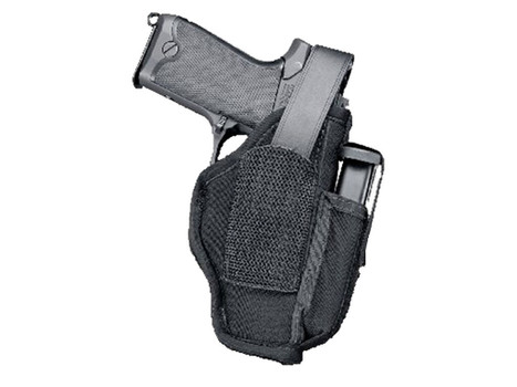 Uncle Mike's 70010 Sidekick Hip Holster IWB/OWB Size 01 Black Kodra Nylon Belt Clip Fits Medium Autos Fits 3-4" Barrel Belt 2.25" Wide Includes Adjustment Tool Ambidextrous
