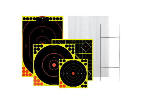 Birchwood Casey 38102 Sharpshooter Stand & Target Kit Standing Paper Black/Yellow 1 Frame/4 Targets