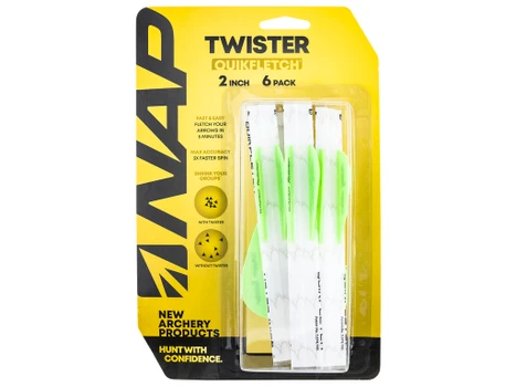 NAP NAP60638 Quickfletch Twister Fletching White Green/ 6 Pack