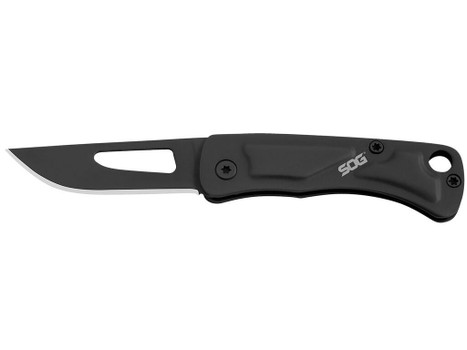 S.O.G SOG-CE1002-C Centi I 1.40" Folding Straight Back Plain Black Hardcased Stainless Steel Blade/Black Stainless Steel Handle
