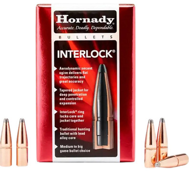 Hornady 3236 InterLock  8mm .323 195 gr Spire Point 100 Per Box 15 Case UPC: 090255232363