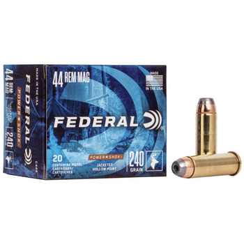 Federal Power-Shok High Velocity Centerfire Ammunition, 44 Rem Mag, Jacketed Hollow Point, 240 Grain - 20 Cartridge Box ( 20 / 1 )