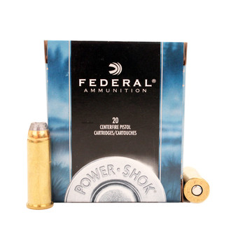 Federal C44A PowerShok Handgun 44 Rem Mag 240 gr Jacketed Hollow Point JHP 20 Per Box 25 UPC: 029465092863