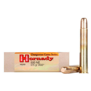 Hornady Dangerous Game Hyper Velocity Centerfire Ammunition, 500 Nitro Express, Dangerous Game Solid, 570 Grain - 20 Cartridge Box ( 20 / 1 )