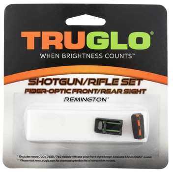 TruGlo TG110W FiberOptic Sights For Remington  Black  Red Fiber Optic Front Sight  Green Fiber Optic Rear Sight UPC: 788130061763