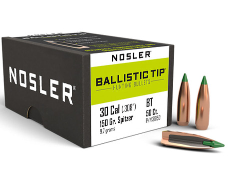Nosler 30150 Ballistic Tip 30Cal 150gr Spitzer 50/Box