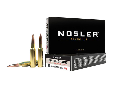 Nosler 43455 Match Grade 6.5Creedmoor 140gr Custom Competition Hollow Point Boat Tail 20 Per Box/10 Case