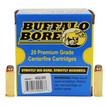 Buffalo Bore Ammunition 4G20 Low Recoil Strictly Business 44 Rem Mag 240 gr Jacket Hollow Point 20 Per Box 12 UPC: 651815004273
