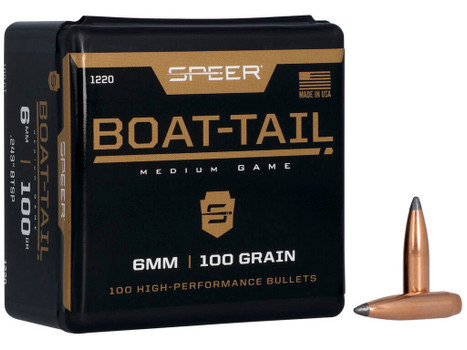 Speer 1220 Boat-Tail 6mm 100gr Jacketed Soft Point Boat Tail 100 Per Box/5 Case