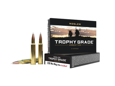 Nosler 60074 Trophy Grade 338WinMag 225gr Nosler AccuBond 20 Per Box/10 Case