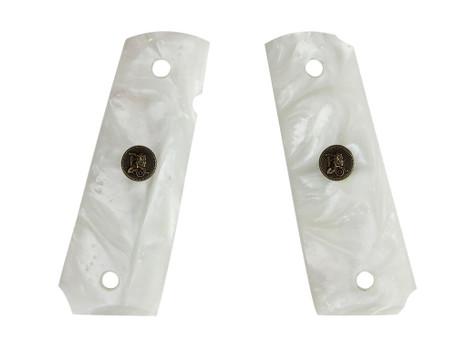 Pachmayr 62001 Custom Grip White Simulated Pearl Panels for 1911 with Ambidextrous Safety