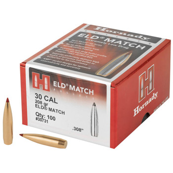 Hornady 30731 ELD Match  30 Cal .308 208 gr Extremely Low Drag Match 100 Per Box 15 Case UPC: 090255307313