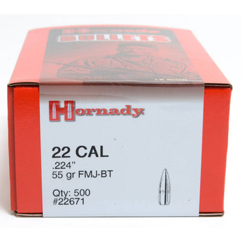 BULLET 22 CAL 224 55GR FMJ-BT W/C 500/BX UPC: 090255226713