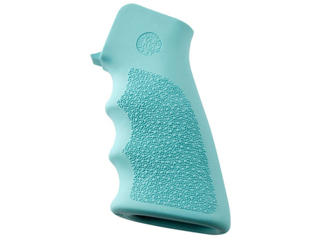 Hogue 15015 OverMolded Grip Cobblestone Aqua Blue Rubber with Finger Grooves for AR-15, M16