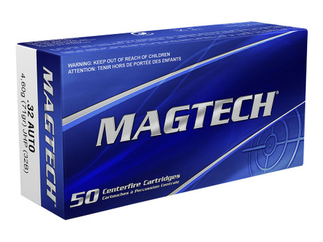Magtech 32B Range/Training 32ACP 71gr Jacketed Hollow Point 50 Per Box/20 Case