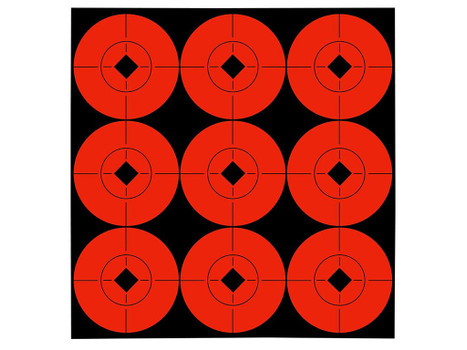 Birchwood Casey 33902 Target Spots Self-Adhesive Paper Black/Orange 2" Bullseye 90 Pack
