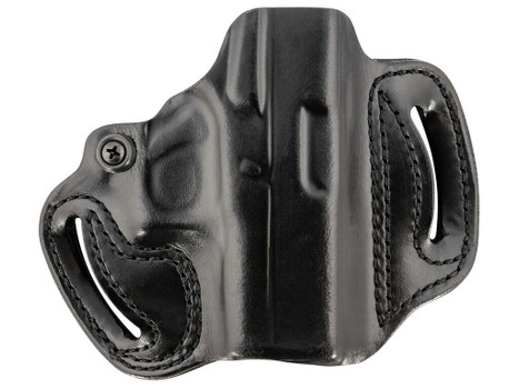 DeSantis Gunhide 086BA8BZ0 Mini Slide OWB Black Leather Belt Slide Fits Glock 43/43x/48 Belt 1.75" Wide Black Hand