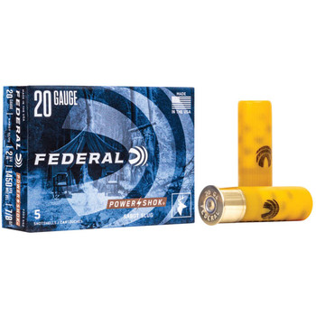 Federal Power-Shok 20 Gauge Slug Ammunition, 2 3/4 Inch, 1450 FPS, 2/3 Ounce, Sabot Slug - 5 Cartridge Box ( 5 / 1 )