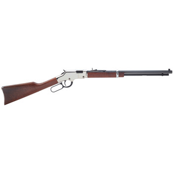 Henry H004S Golden Boy Silver 22 Short 22 Long or 22 LR Caliber with 16 LR21 Short Capacity 20 Blued Barrel NickelPlated Metal Finish  American Walnut Stock Right Hand Full Size UPC: 619835016164