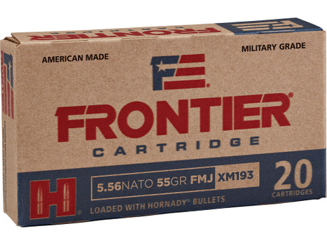 Frontier Cartridge FR200 Military Grade Centerfire Rifle 5.56x45mmNATO 55gr Full Metal Jacket 20 Per Box/25 Case