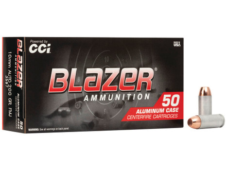 CCI 3597 Blazer Handgun 10mmAuto 200gr Total Metal Jacket 50 Per Box/20 Case
