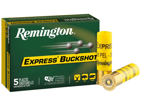 Remington Ammunition 20630 Express Buckshot 20Gauge 2.75" 3Buck Shot 5 Per Box/50 Case