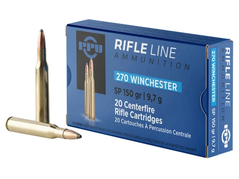 PPU PP2702 Standard Rifle 270Win 150gr Soft Point 20 Per Box/10 Case