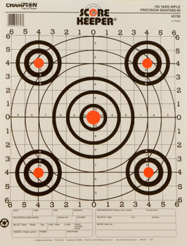 Champion Targets 45726 Score Keeper  Bullseye Paper Hanging 100 yds PistolRifle 14 x 18 MultiColor 12 PK UPC: 076683457264